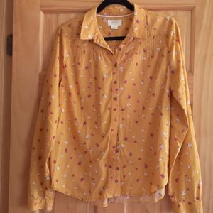 Floral Yellow Button Down- Maeve by Anthropologie